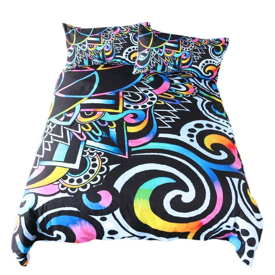 Bedding Set of 3pcs Watercolor Witchcraft / Mandala Saucerman Bedspreads