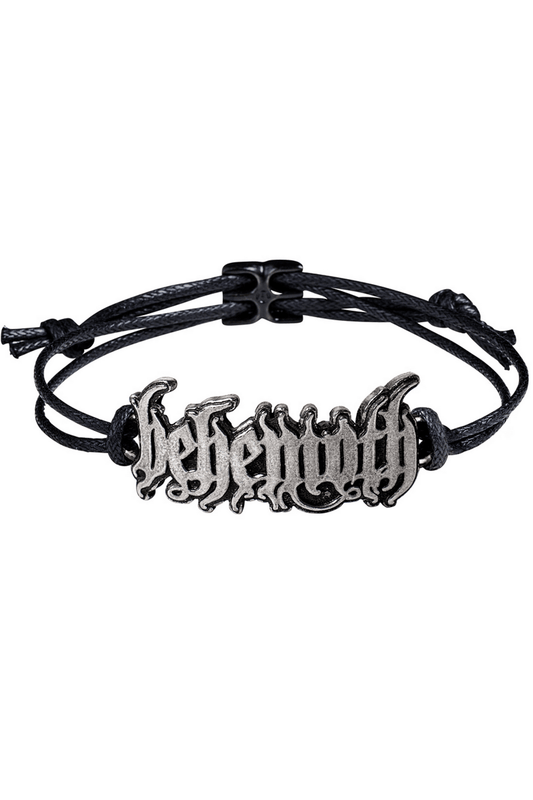 Behemoth Logo Bracelet on Adjustable Black Waxed Cord
