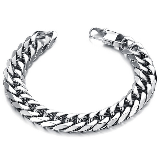 Biker Bracelet for Men and Women / Stainless Steel Chain Bangle in Rock Style