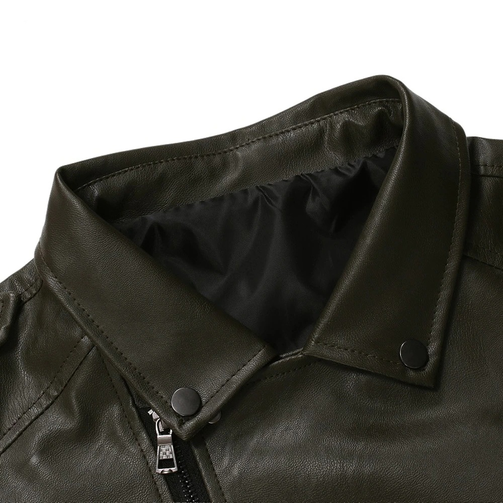 Biker Jacket With Oblique Zipper / Fashion Men's Solid PU Leather Jackets