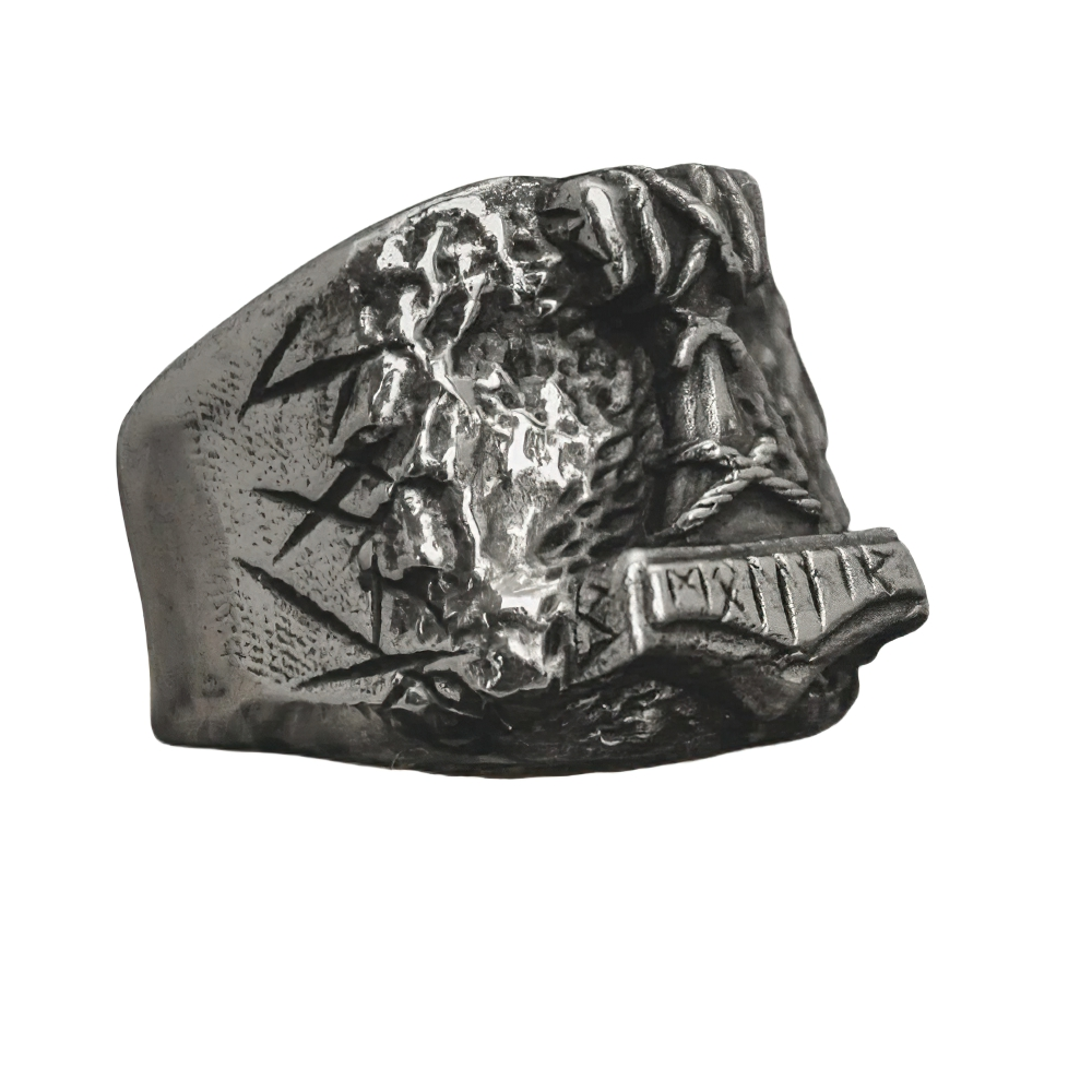 Biker Ring Son of Odin / Men's Amulet with Rune / Jewelry for Men