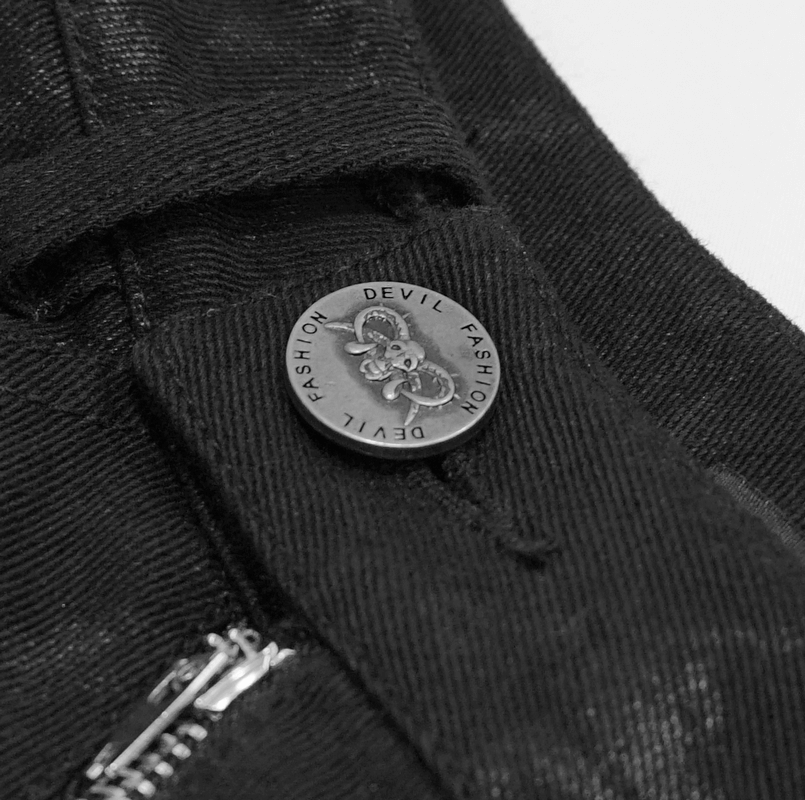 Biker Women's Punk Skinny Jeans with Lace Up / Female Black Grunge Ripped Trousers