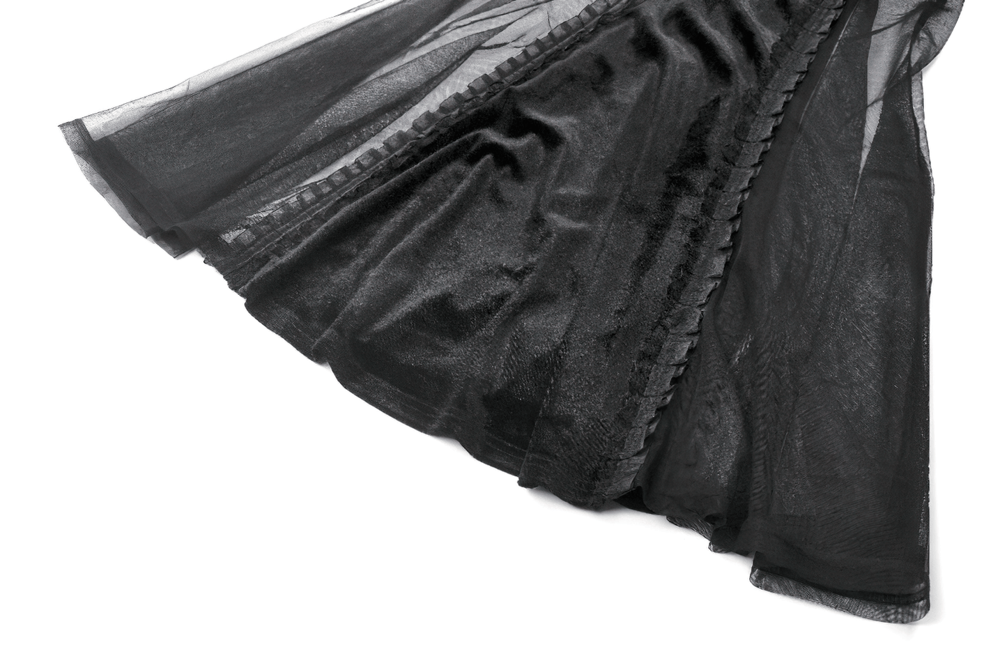 Black and Red Gothic Lace-Up Maxi Dress with Sheer Sides