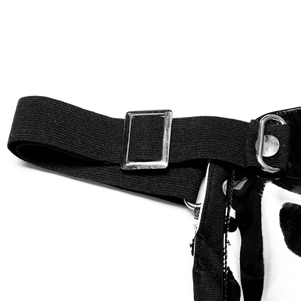 Black and White Gothic Mask with Lace and Ventilation