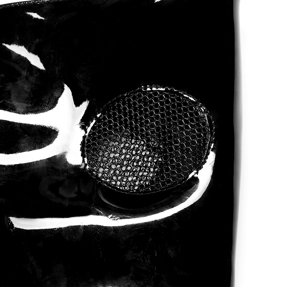 Black and White Gothic Mask with Lace and Ventilation