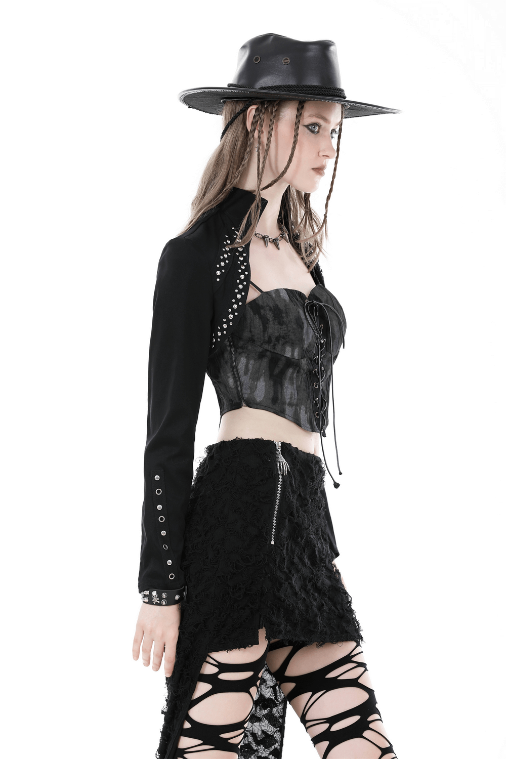 Black Bolero with Bead Embellishments - Elegant Evening Wear