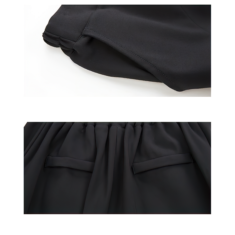 Black Button High Waist Women's Pants / Fashion Female Harem Trousers