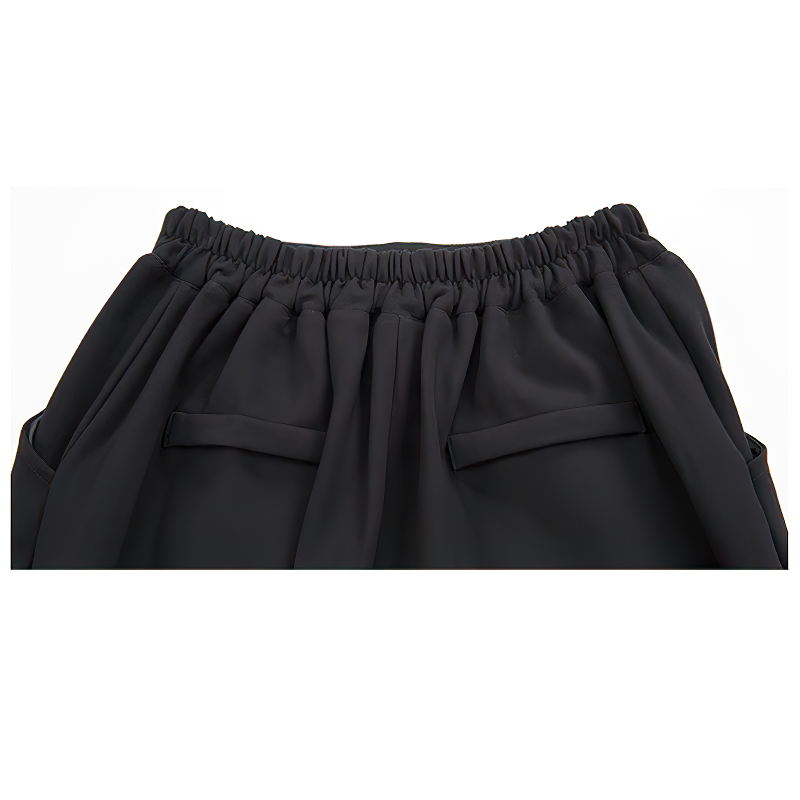 Black Button High Waist Women's Pants / Fashion Female Harem Trousers