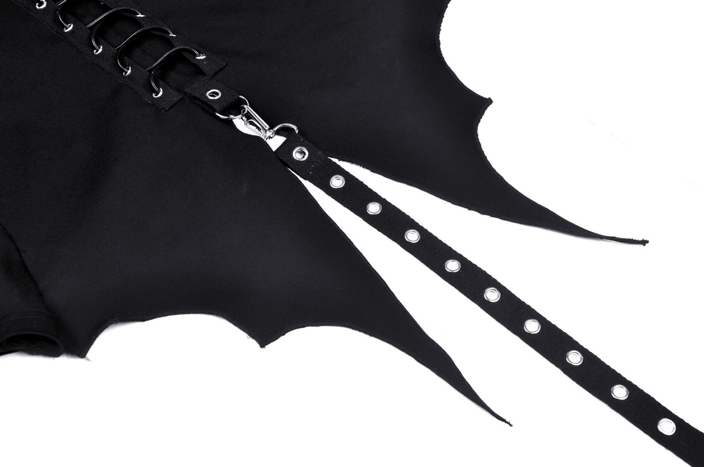 Black Cat Ear Crop Top with Bat Wings and Heart Tail