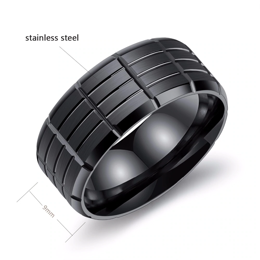 Black Color Stainless Steel Ring / Cool rings for Rocker / Alternative Fashion Jewelry