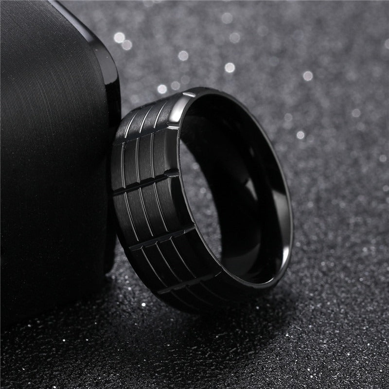 Black Color Stainless Steel Ring / Cool rings for Rocker / Alternative Fashion Jewelry