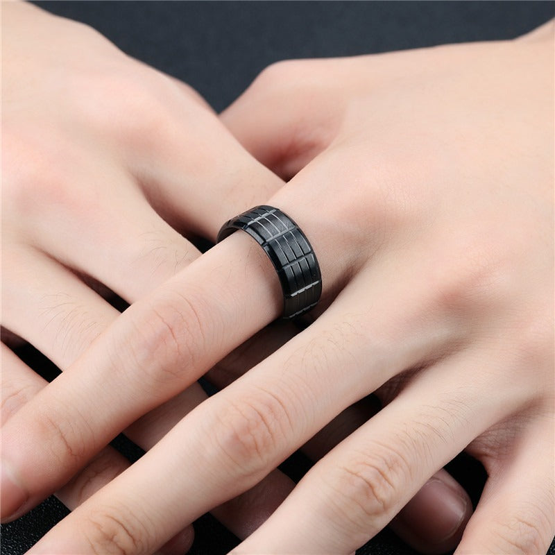 Black Color Stainless Steel Ring / Cool rings for Rocker / Alternative Fashion Jewelry