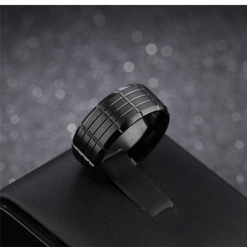 Black Color Stainless Steel Ring / Cool rings for Rocker / Alternative Fashion Jewelry