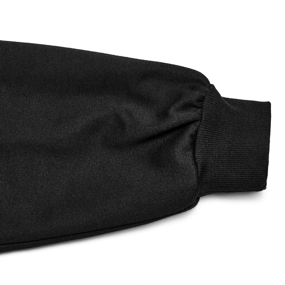 Black Cropped Hoodie with Enchanting Wizard Hood