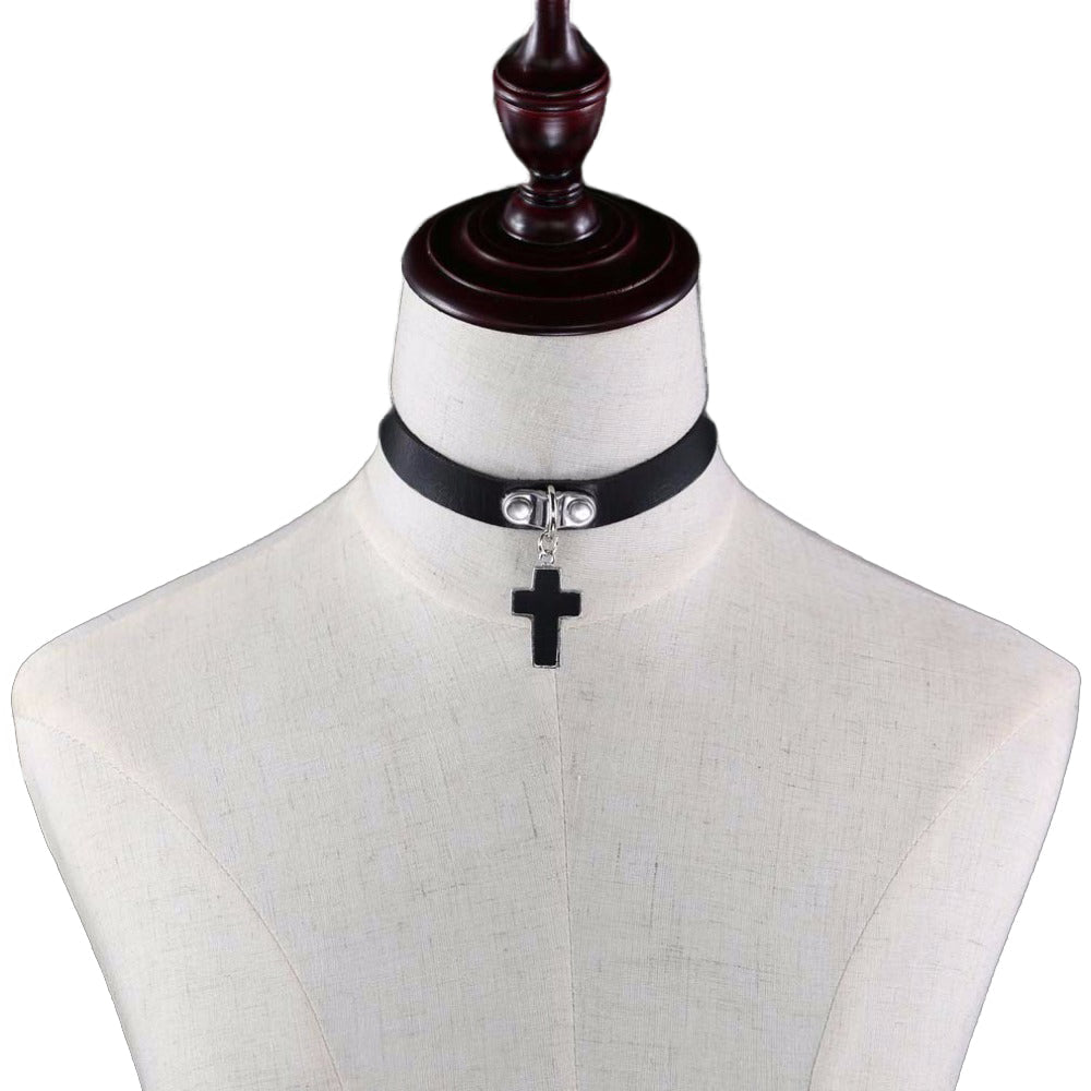Black Cross Gothic Chokers for Women / Chocker collar for Women