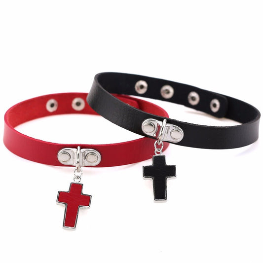 Black Cross Gothic Chokers for Women / Chocker collar for Women