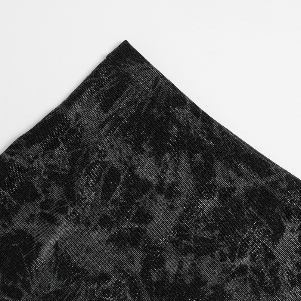 Black Crushed Neck Scarf for Gothic and Alternative Fashion