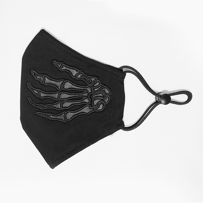 Gothic Black Skeleton Face Mask with Adjustable Straps