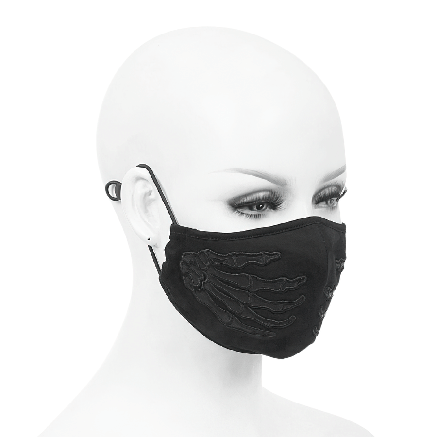 Gothic Black Skeleton Face Mask with Adjustable Straps
