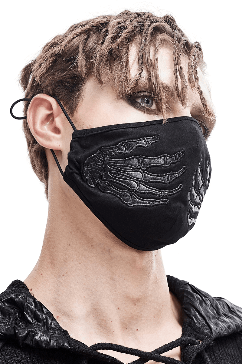 Gothic Black Skeleton Face Mask with Adjustable Straps