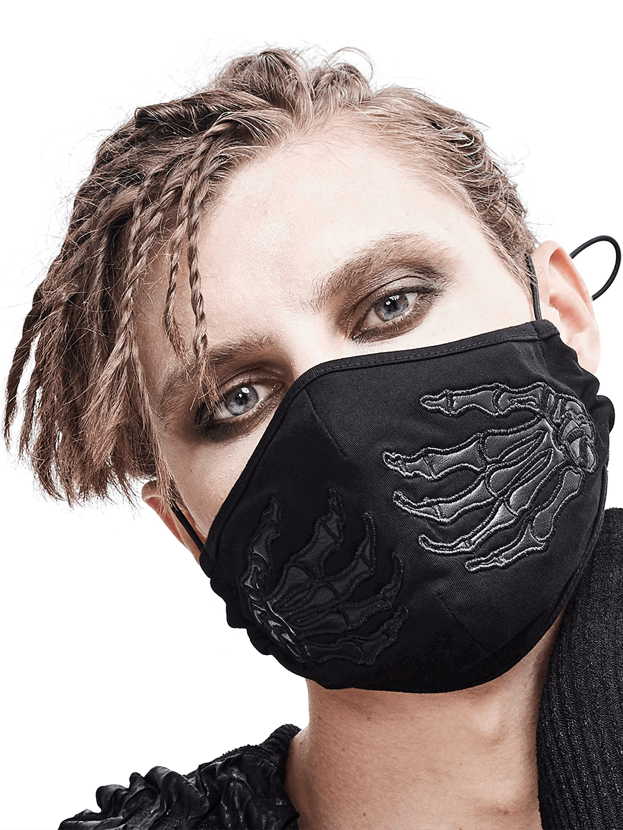 Gothic Black Skeleton Face Mask with Adjustable Straps