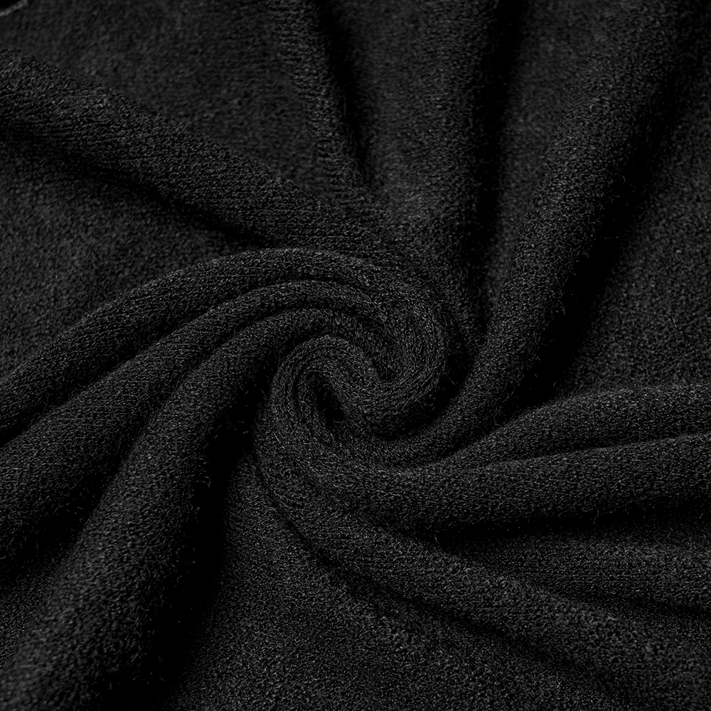 Black Faux Fur Trim Gothic Cape with Moon Detail