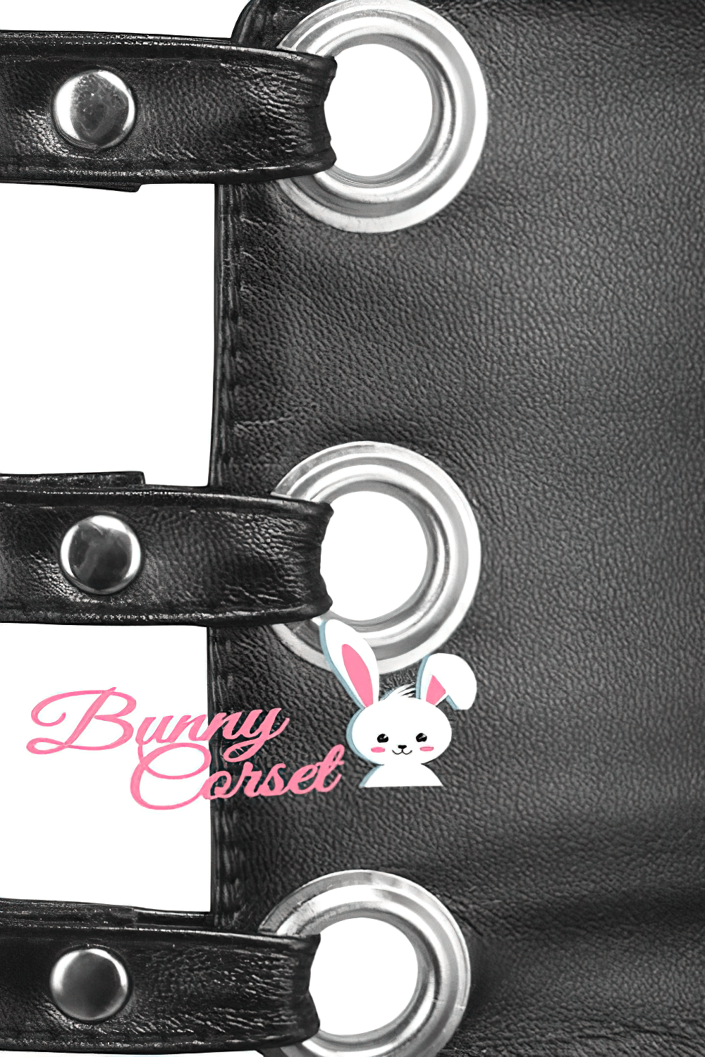 Black Faux Leather Corset Belt With Lace-up Back