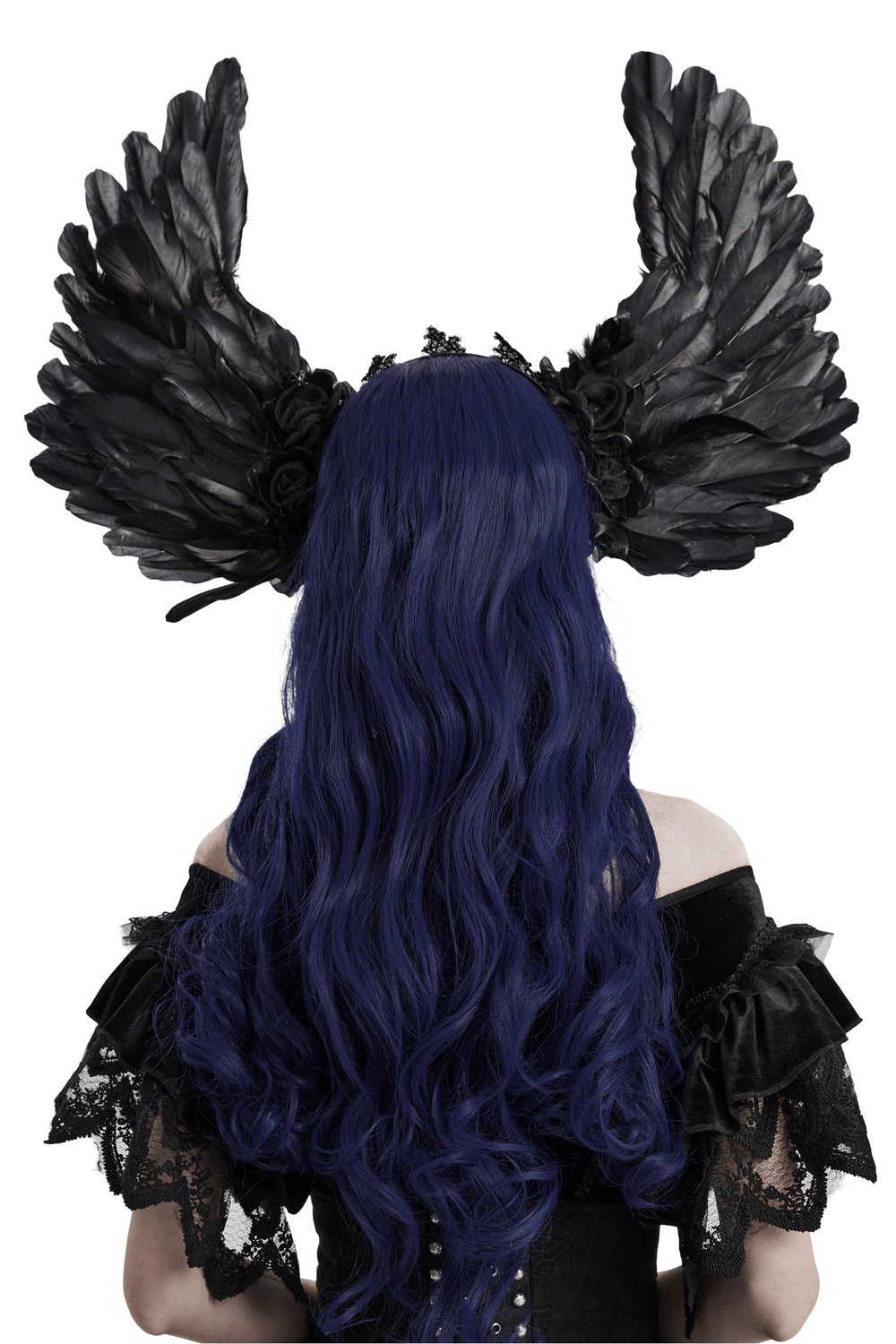 Black Feather Angel Wings Headband - Elegance Accessory