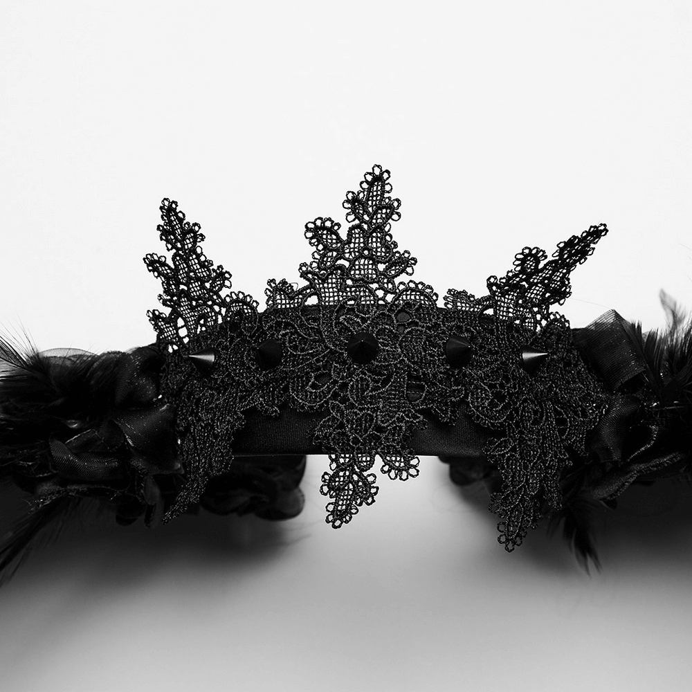 Black Feather Angel Wings Headband - Elegance Accessory