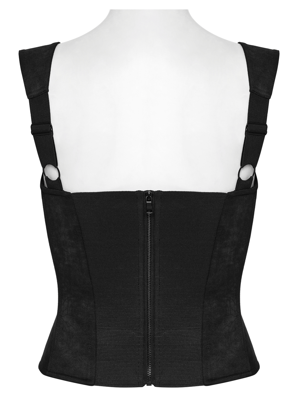 Black Goth Corset Cami with Adjustable Straps and Zipper