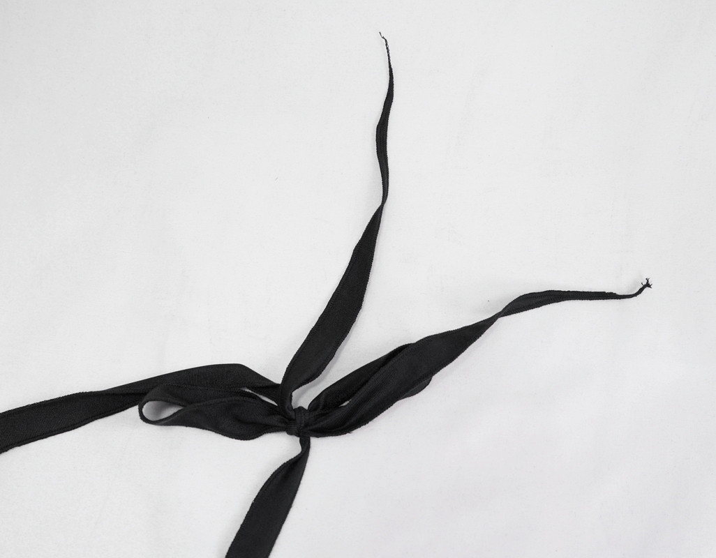 Black Gothic Bikini Top With Lace-up On Neckline / Women's Beach Wear