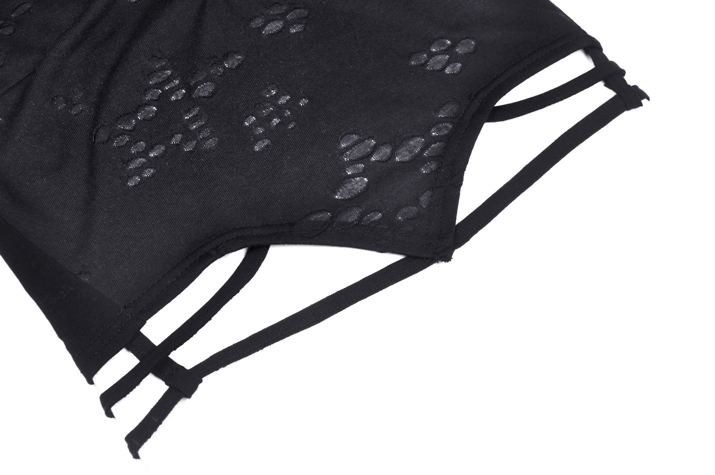 Black Gothic Crop Top with Chain Detail Straps