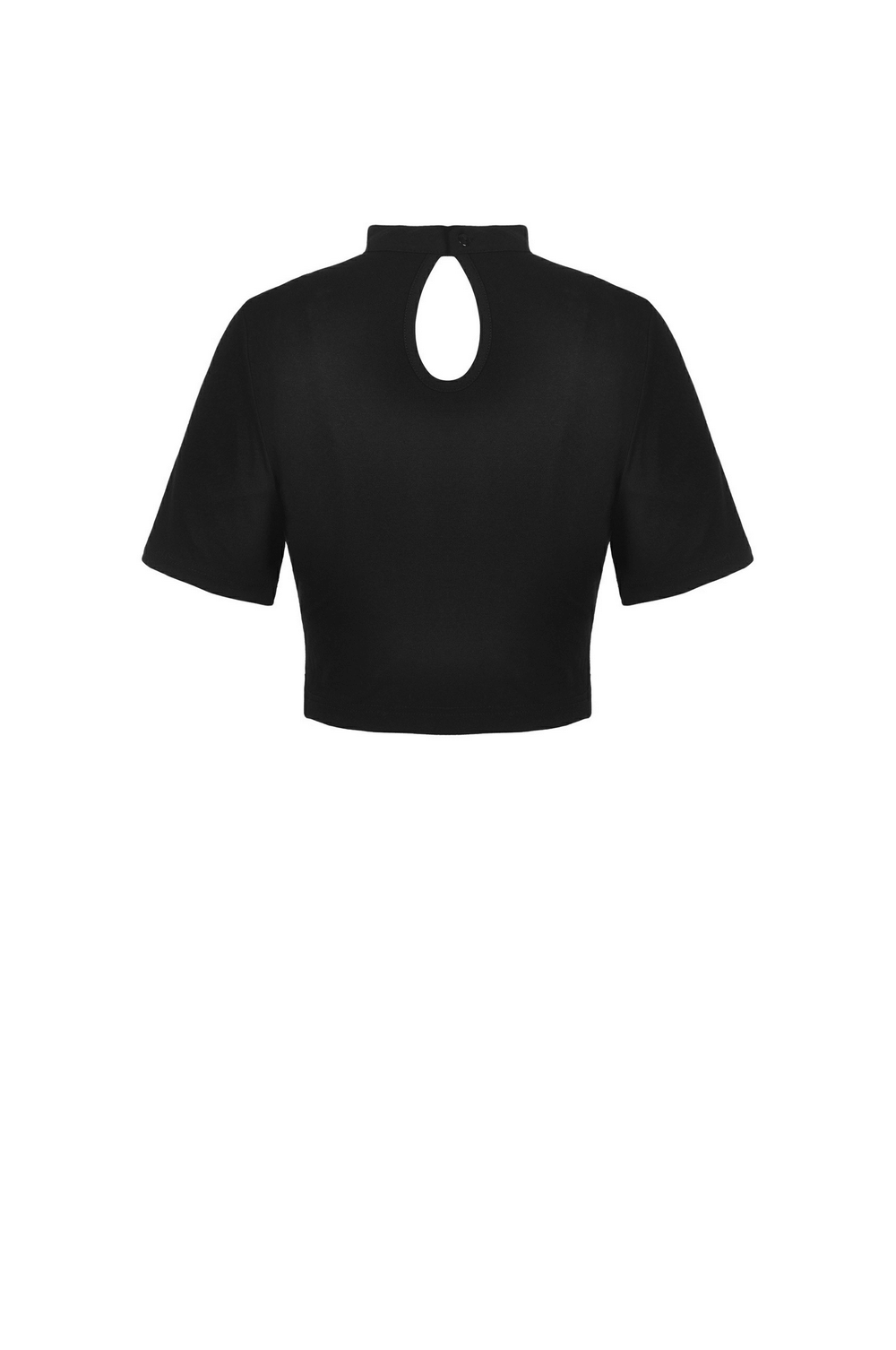 Black Gothic Halter Crop Top with Chain Detail