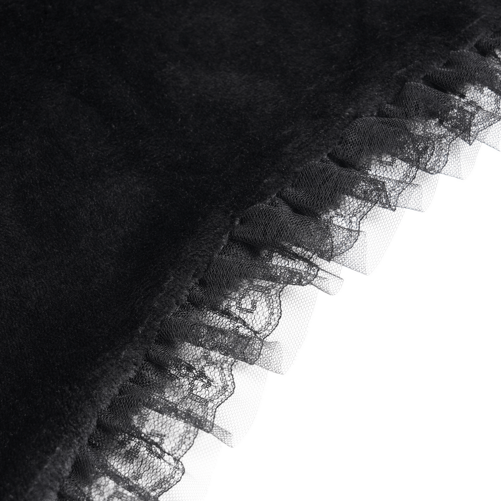 Black Gothic Hooded Lace Cape with Rose Details