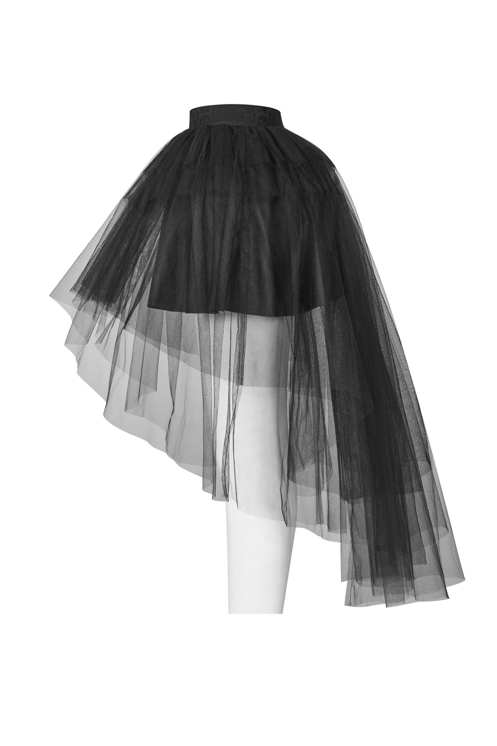 Black Gothic Punk Rave Mesh Victorian Skirt Bustle