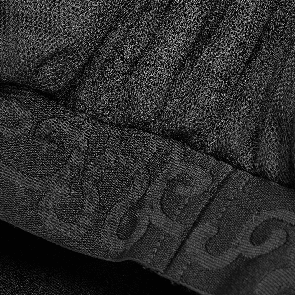 Black Gothic Punk Rave Mesh Victorian Skirt Bustle