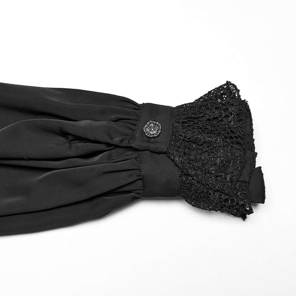 Black Gothic Shirt with Lace and Chiffon Details