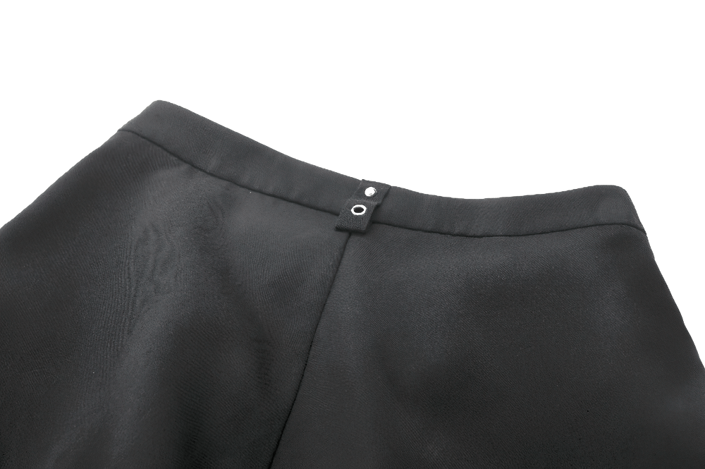 Black Gothic Shorts with Straps and Detachable Flares