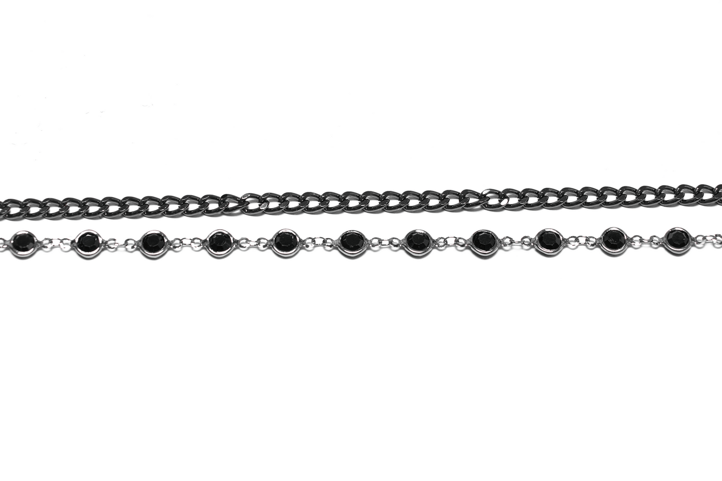 Black Gothic Skulls Crown with Rhinestones and Chains