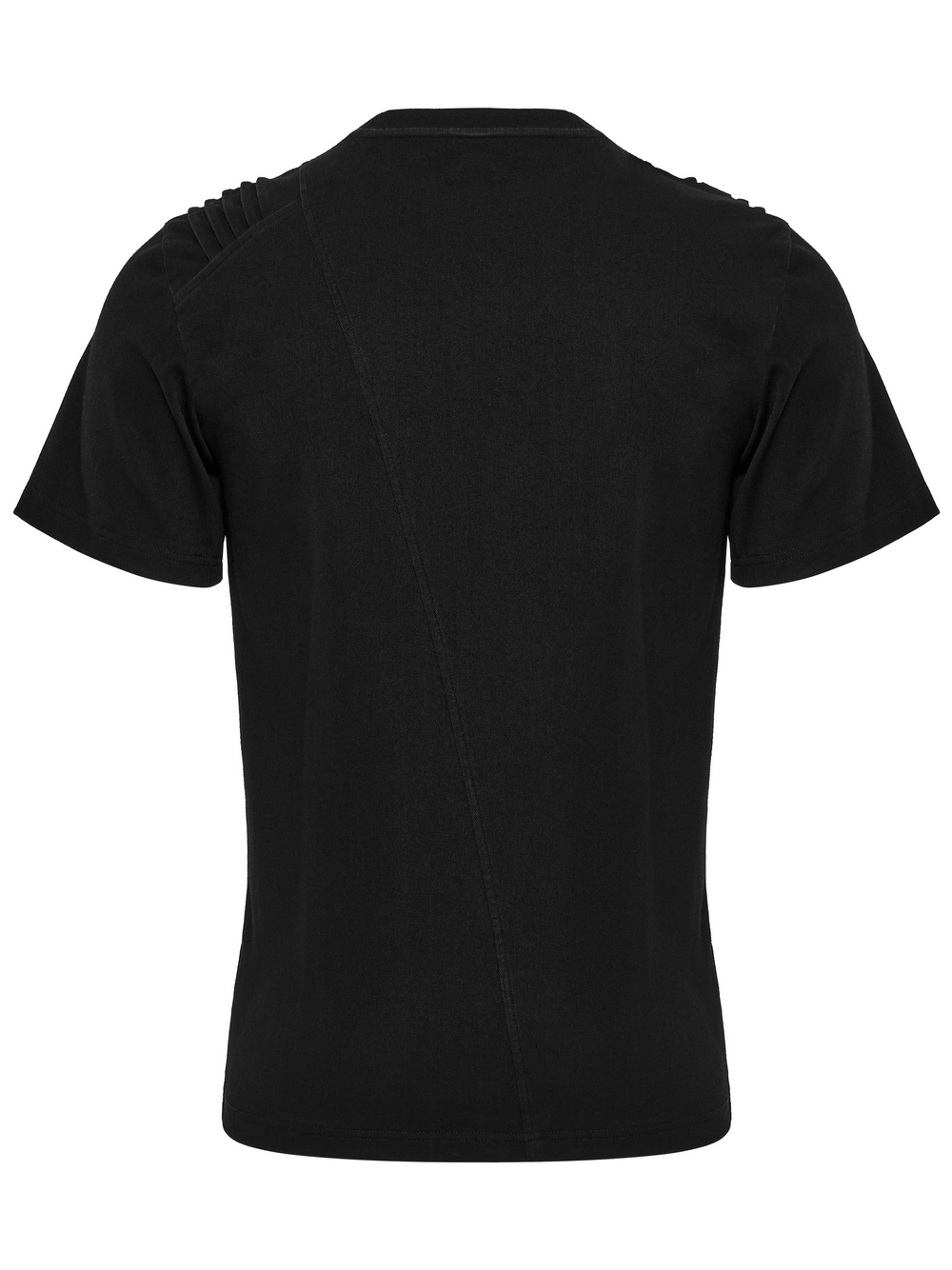 Black Gothic T-shirt with Buckles and Shoulder Detail