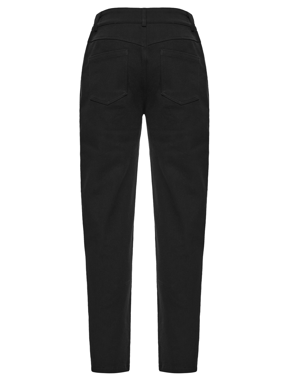 Black Gothic Twill Pants with Mesh and Rivet Detailing