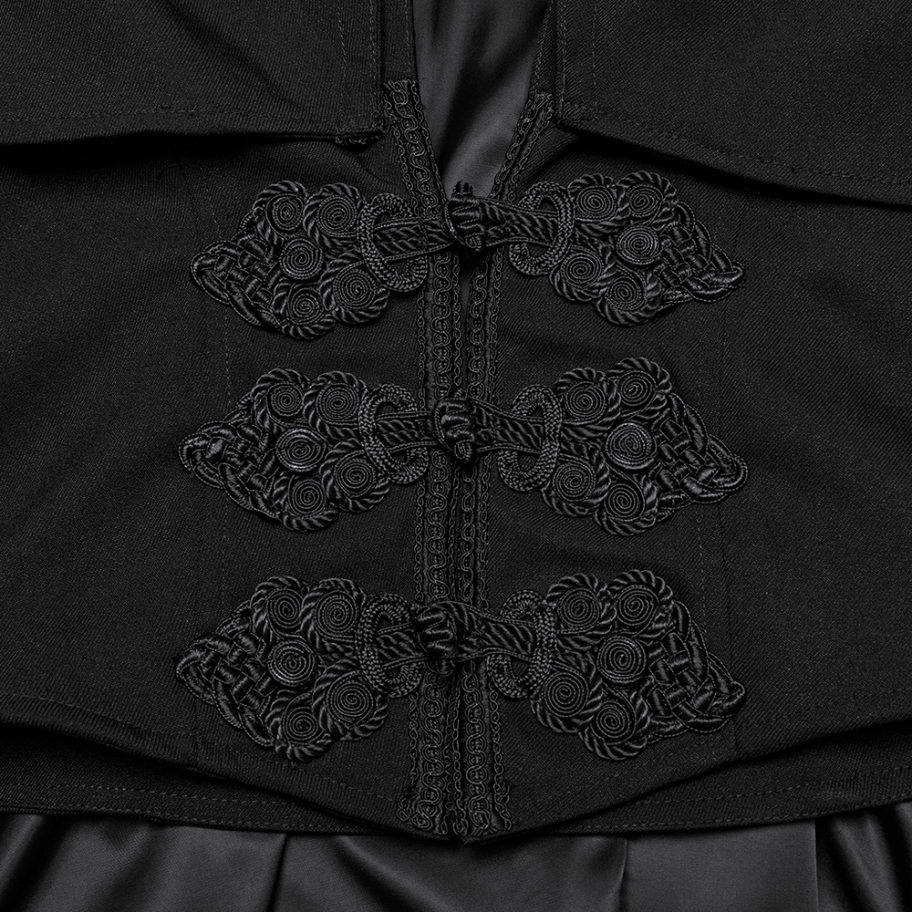 Black Gothic Vampire Cloak with Double Layered Collar