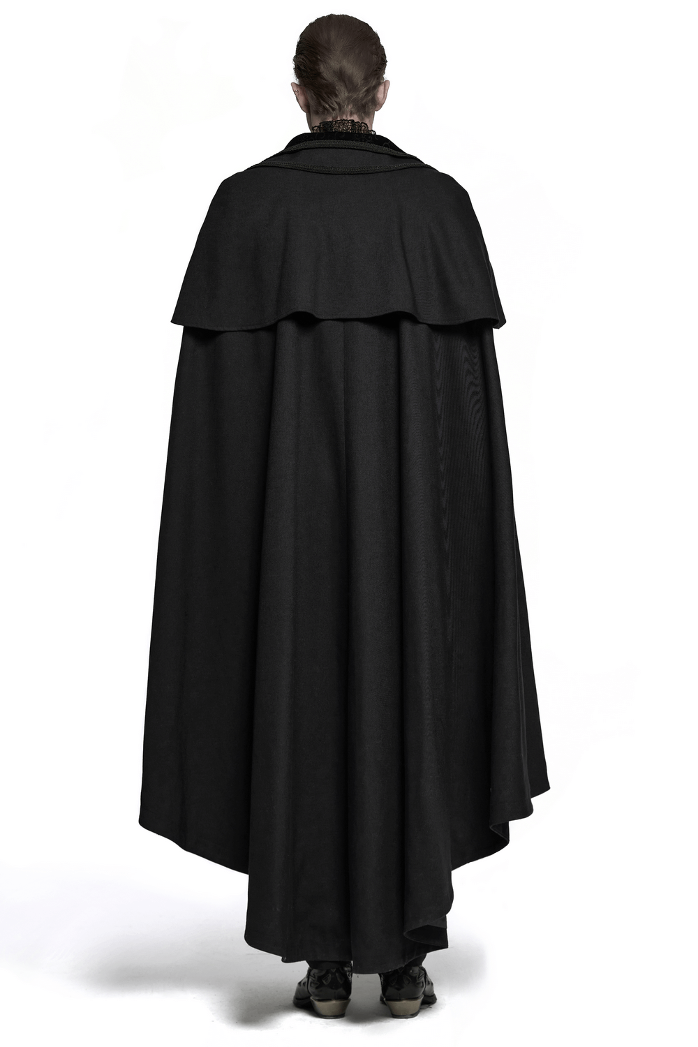 Black Gothic Vampire Cloak with Double Layered Collar