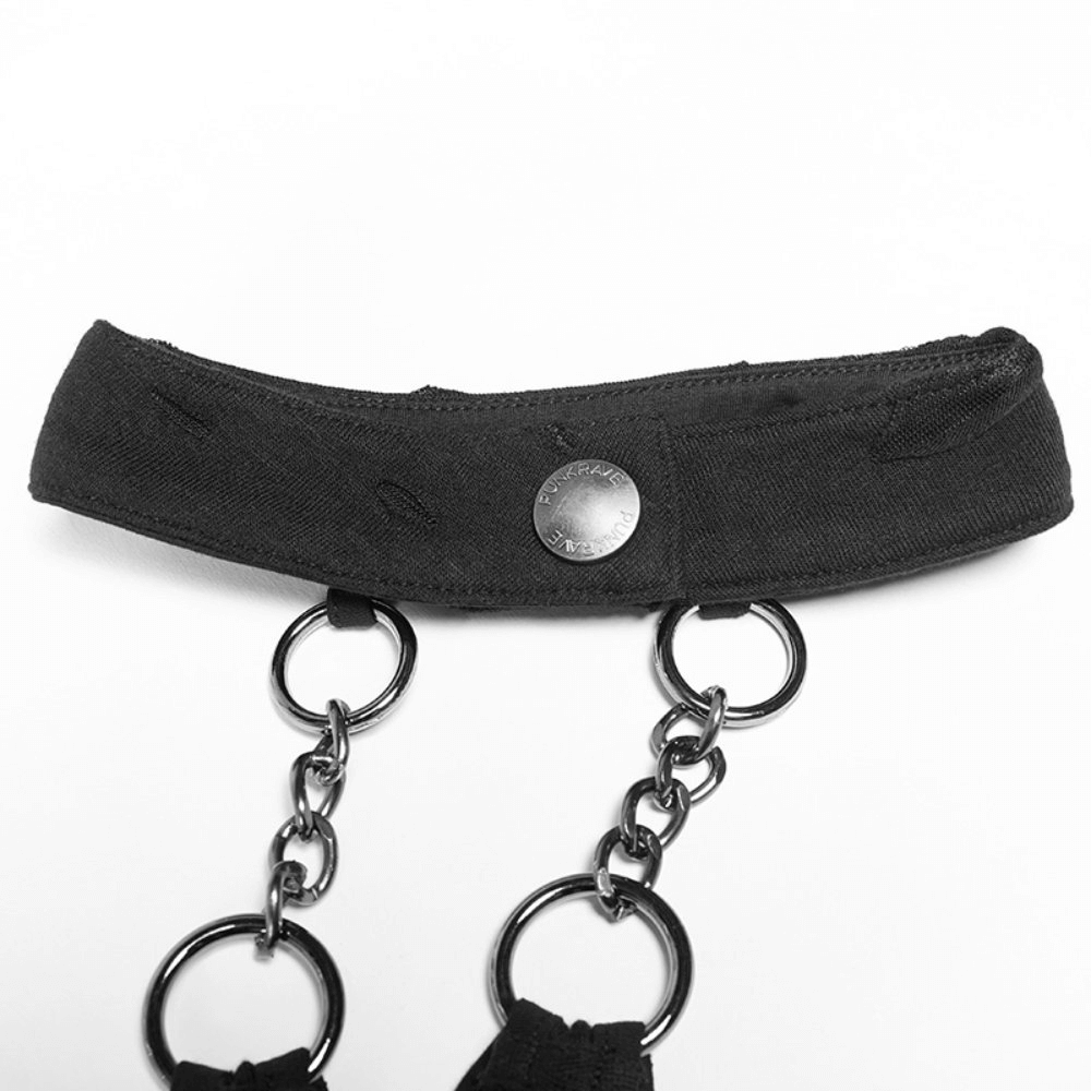 Black Halter Crop Camisole with Chain Neck Detail