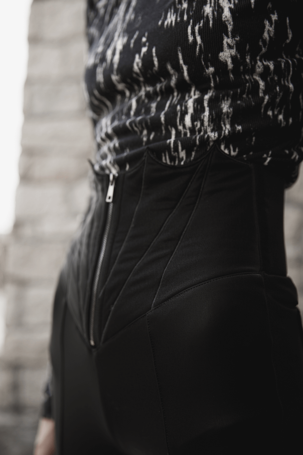 Black High-Waist Faux Leather Bat Wing Leggings