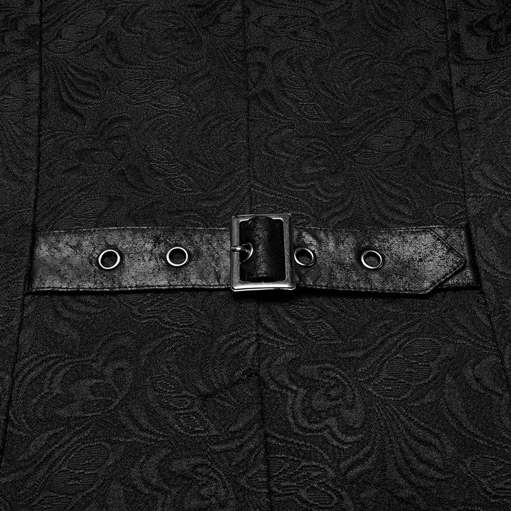 Black Jacquard Dragon Scale Gothic Waistcoat for Men