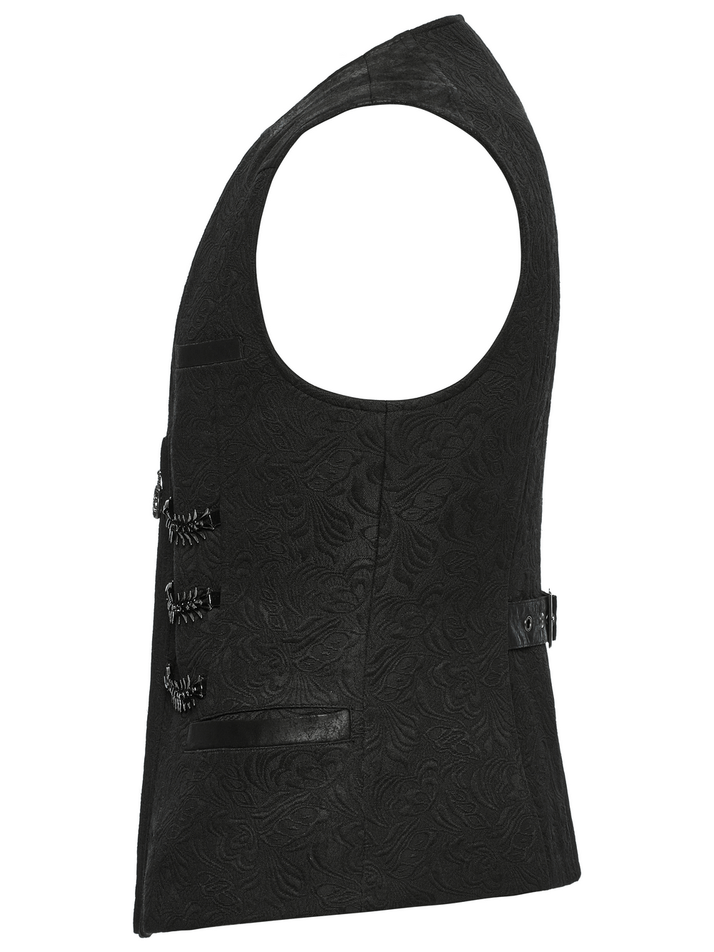 Black Jacquard Dragon Scale Gothic Waistcoat for Men