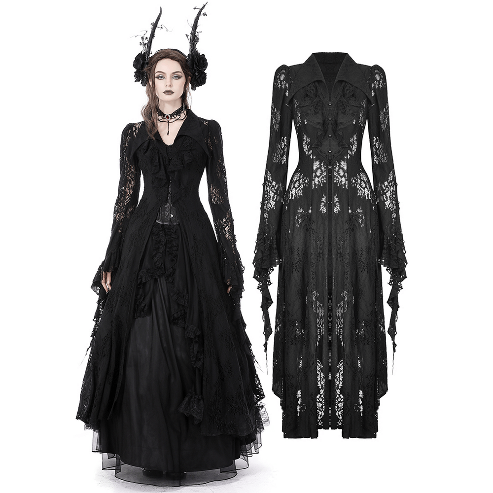 Black Lace Cape with Daring Cutouts - Gothic Romance