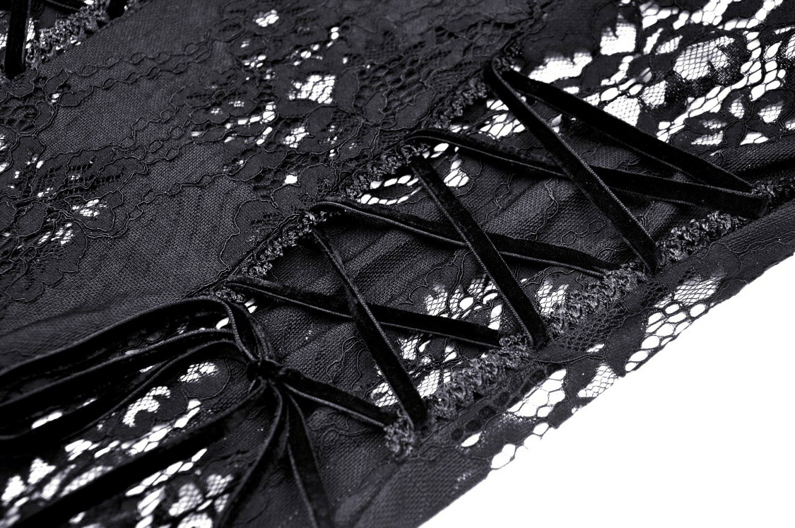 Black Lace Cape with Daring Cutouts - Gothic Romance