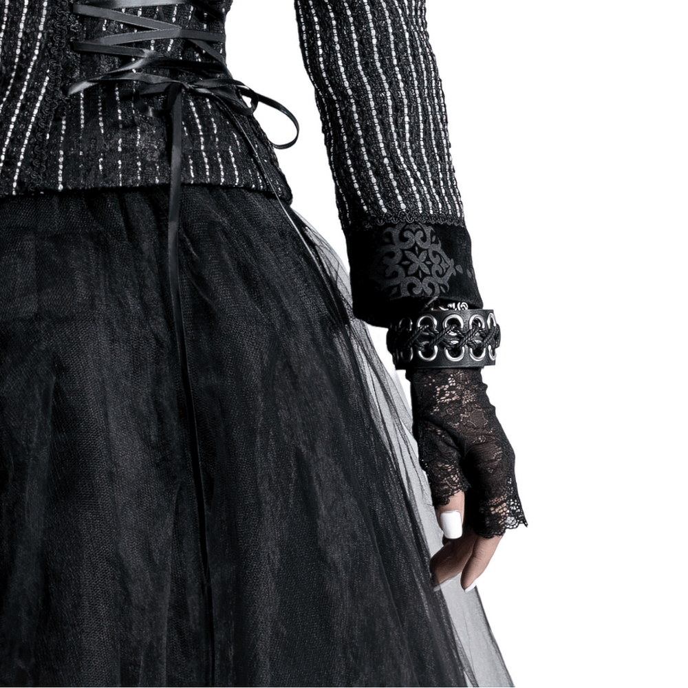 Black Lace Victorian-Inspired Fashion Gloves